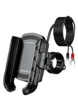Uchwyt motocyklowy na telefon Biketec Quick Lock z ładowarką USB 3.0 PD, montowany na kierownicę/ lusterko czarny [Typ: R9-CLIP-PD]