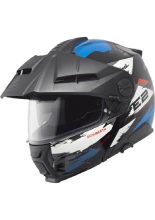 Kask szczękowy Schuberth E2 Trail czarno-biało-niebieski matowy