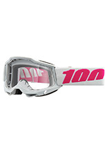 Gogle motocyklowe 100% Accuri 2 Keetz z przezroczystą szybką biało-różowe