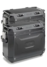 Zestaw kufrów bocznych Kappa K'Voyager 48/37 aluminiowych, czarnych [poj.: prawy 48l, lewy: 37l]