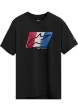 Koszulka z krótkim rękawem Alpinestars Global CSF czarno-czerwono-niebieska