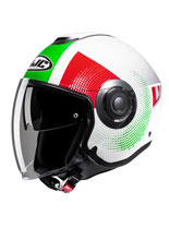 Kask otwarty HJC i40N Pyle biało-czerwono-zielony