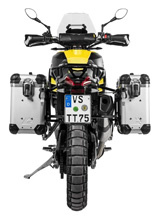 Zestaw: kufry boczne z anodowanego aluminium srebrne "And-S" Zega Evo + stelaże Touratech Aprilia Tuareg 660 (21-) [poj.: 31+38l]