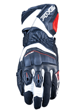Rękawice motocyklowe skórzane Five RFX4 Evo czarno-biało-czerwone