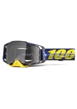 Gogle motocyklowe 100% Armega z przezroczystą szybką niebiesko-żółte