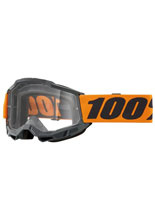Gogle motocyklowe 100% Accuri 2 Orange z przezroczystą szybką, czarno-pomarańczowe