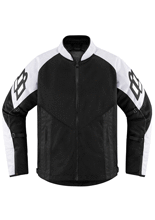 Kurtka motocyklowa tekstylna Icon Mesh AF biało-czarna