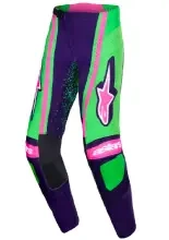 Spodnie cross Alpinestars MX Techstar Nomur niebiesko-zielono-różowe