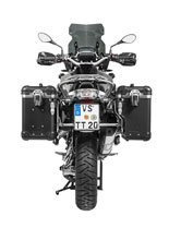 Zestaw: kufry boczne z anodowanego aluminium czarne Zega Evo X + stelaże srebne Touratech BMW R1250GS/Adventure/ R1200GS (13-)/ R1200GS Adventure (14-) (2 x 38L)