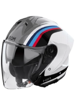 Kask otwarty Airoh H21 Arrow czarno-biało-czerwony połysk