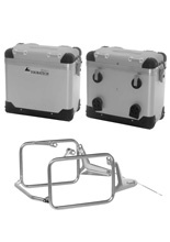 Zestaw: kufry boczne z anodowanego aluminium srebrne "And-S" Zega Pro + stelaże Touratech do BMW R 1300 GS (23-) (38+38L)