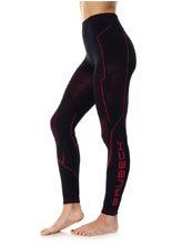Legginsy termoaktywne damskie Brubeck Motorcycle Cooler czarno-różowe