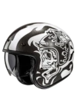 Kask otwarty HJC V31 Flame czarno-biały
