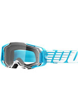 Gogle motocyklowe 100% Armega Oversized z przezroczystą szybką, niebiesko-białe