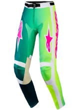 Spodnie cross Alpinestars MX Racer Portl zielono-biało-różowe