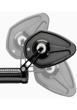 Lusterko motocyklowe uniwersalne Motogadget Mo.view Sport Flip aluminiowe, czarne [długość ramienia: 72 mm]