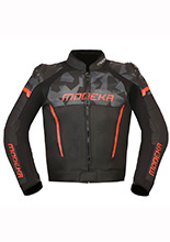 Kurtka motocyklowa skórzana Modeka Valyant czarno-czerwona