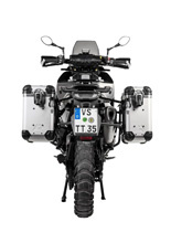 Zestaw: kufry boczne z anodowanego aluminium srebrne "And-S" Zega Evo + stelaże czarne Touratech Husqvarna Norden 901/ Expedition, KTM Adventure 890/ R/ 790/ R [poj.:38+45l]