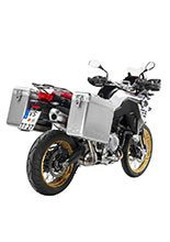 Zestaw: kufry boczne srebrne Zega Mundo + stelaże czarne Touratech BMW F850GS/ Adventure/ F750GS/ F900GS Adventure/ F800GS (24-) (31+38L)