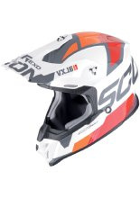 Kask enduro Scorpion VX-16 Evo Air Analog biało-pomarańczowy