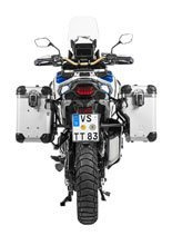 Zestaw: kufry boczne z anodowanego aluminium srebrne Zega Evo X + stelaże czarne Touratech Honda CRF1100L Africa Twin (22-)/ Adventure Sports (2 x 38L)