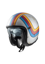 Kask otwarty Premier Vintage Platinum Edition EX77BM srebrno-czerwono-niebieski