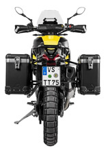 Zestaw: kufry boczne czarne "And-Black" Zega Pro + stelaże czarne Touratech Aprilia Tuareg 660 (21-) [poj.: 31+38l]