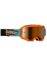 Gogle motocyklowe z lustrzaną brązową szybą Leatt Velocity 4.5 Iriz 68 pomarańczowo-niebieskie