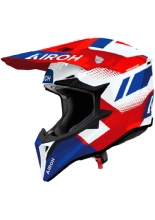 Kask enduro Airoh Wraaap Vision czerwono-biało-niebieski połysk