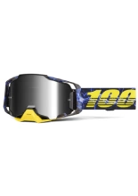 Gogle motocyklowe 100% Armega z szybką lustrzaną niebiesko-żółte