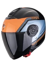 Kask otwarty Scorpion Exo-City II Vita czarno-niebiesko-pomarańczowy