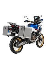 Zestaw: kufry boczne srebrne Zega Mundo + stelaże srebrne Touratech Honda CRF1000L Africa Twin/CRF1000L Adventure Sports (38+45L)