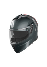 Kask szczękowy AGV Streetmodular Resia szaro-srebrno-czerwony matowy