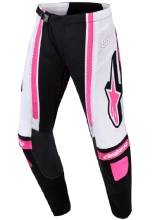 Spodnie cross damskie Alpinestars MX Techstar Nomur czarno-biało-różowe