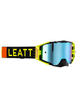 Gogle motocyklowe z lustrzaną niebieską szybą Leatt Velocity 6.5 Iriz czarno-żółte