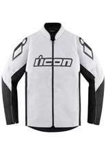 Kurtka motocyklowa tekstylna Icon Hooligan CE biało-czarna