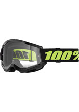 Gogle motocyklowe 100% Strata 2 Solar Eclipse z przezroczystą szybką czarno-zółte