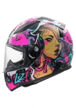 Kask integralny LS2 FF353 Rapid II Cyberg czarno-różowo-niebieski