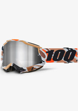 Gogle motocyklowe 100% Accuri 2 Flea z szybką lustrzaną szaro-brązowo-pomarańczowe