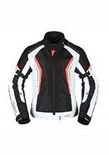 Kurtka motocyklowa damska Modeka Khao Air czarno-popielato-czerwona