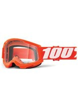 Gogle motocyklowe dziecięce 100% Strata 2 z przezroczystą szybką pomarańczowe