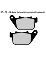 Klocki hamulcowe EBC FA387 87 x 50 x 10.4mm na tył.