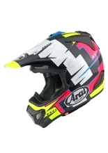 Kask enduro Arai MX-V Evo Battle żółto-różowo-biały