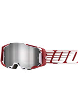 Gogle motocyklowe 100% Armega Oversized z szybką lustrzaną czerwono-białe