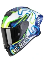 Kask integralny Scorpion EXO-R1 EVO II Air Cornering biało-niebiesko-zielony