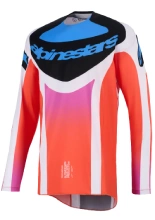 Bluza cross Alpinestars MX Techstar Knif szaro-pomarańczowo-niebieska