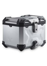 Zestaw: kufer centralny srebrny TRAX ADV + stelaż Adventure-rack SW-Motech Honda CRF1100 L Africa Twin/ Adventure Sports (19-), CRF1100 L Africa Twin ES / Adventure Sport ES (23-) [pojemność 38 L] srebrny