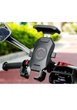 Uchwyt motocyklowy na telefon Biketec, montowany na kierownicę/ lusterko czarny [Typ: R15-METAL]