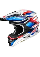 Kask enduro Shoei VFX-WR 06 Sparkle TC-10 biało-niebiesko-czerwony