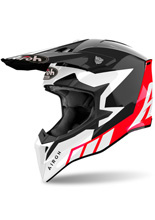 Kask enduro Airoh Wraaap Reloaded czarno-biało-czerwony